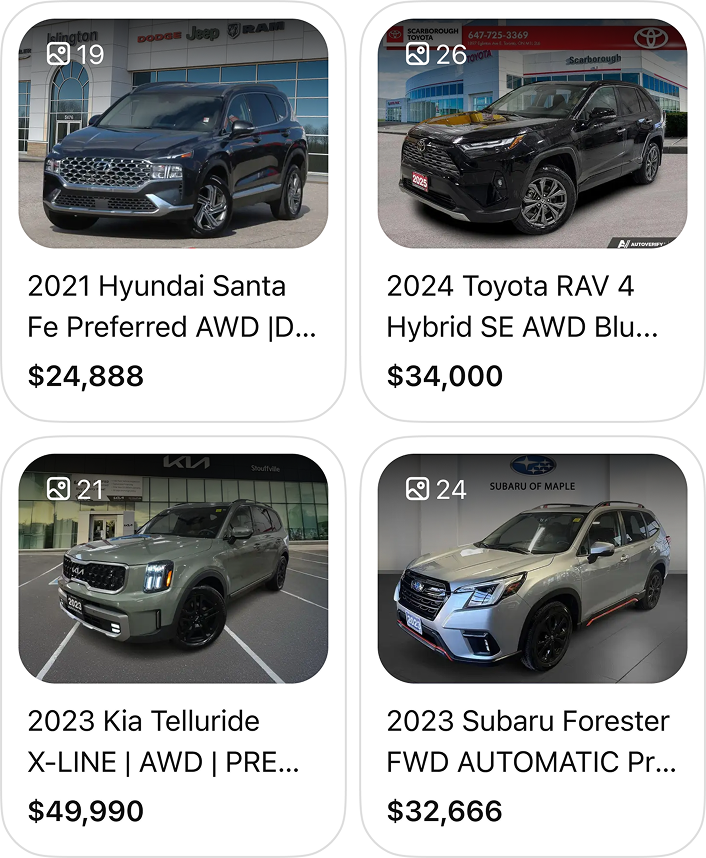 Find large and comfortable SUVs around Montreal