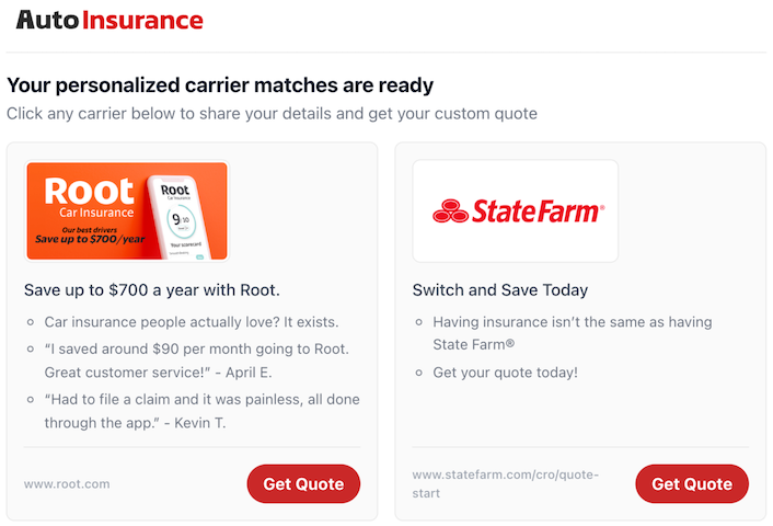 Autoinsurance.net screenshot 2