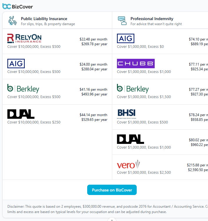 BizCover AU screenshot 2