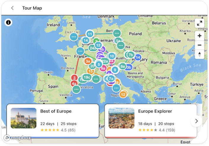 @TourRadar show me a map of the best Europe tours