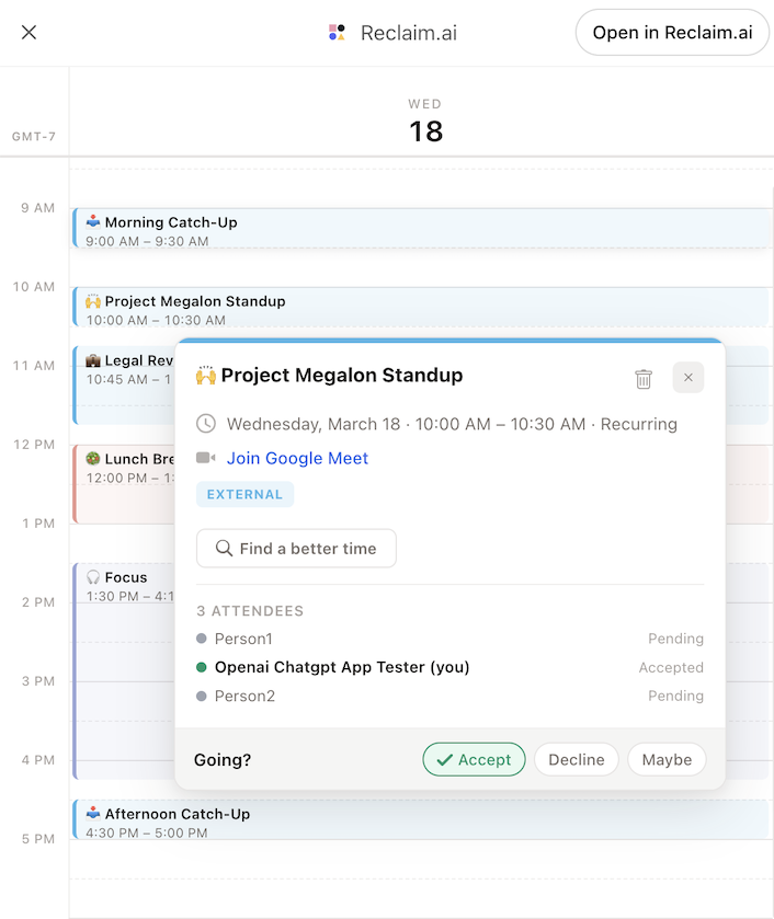 Reclaim.ai screenshot 1