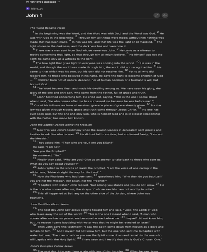 Open the Bible to John 1