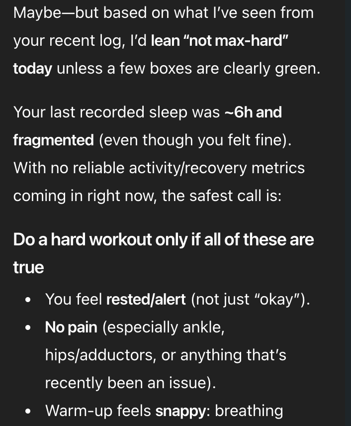 Is today a good day for a hard workout?