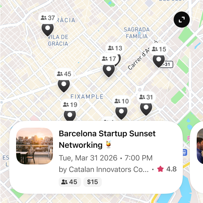 @Meetup show me where entrepreneurs are networking in Barcelona tomorrow