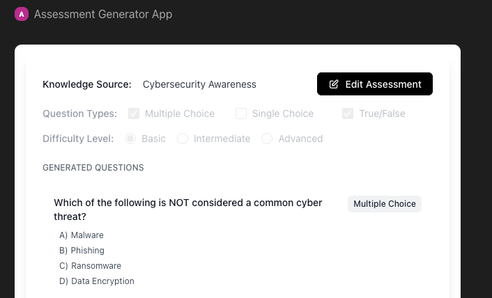 Assessment Generator screenshot 2